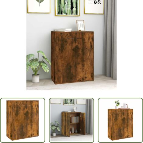 vidaXL Credenza minimalista -  Credenza Rovere Fumo 60x30x75 cm in Legno Multistrato