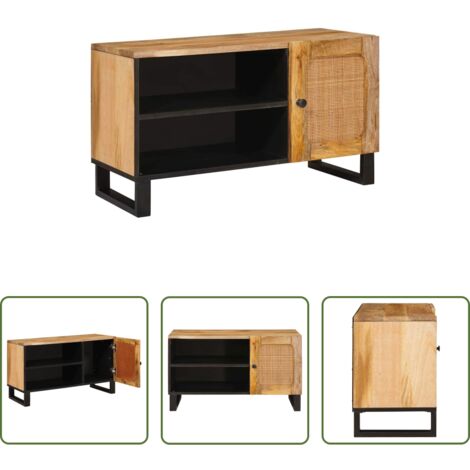 vidaXL Credenza -  Mobile TV Marrone 80 x 33 x 46 cm Legno di mango massello