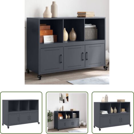 vidaXL Credenza moderna -  Credenza Antracite 100,5x39x72 cm in Acciaio