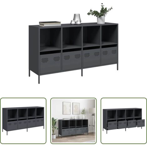 vidaXL Credenza moderna -  Credenza Antracite 135x39x73,5 cm in Acciaio Laminato a Freddo