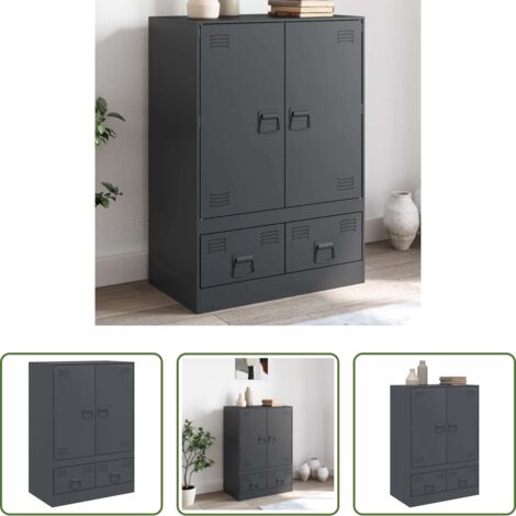 vidaXL Credenza moderna -  Credenza Antracite 67x39x95 cm in Acciaio