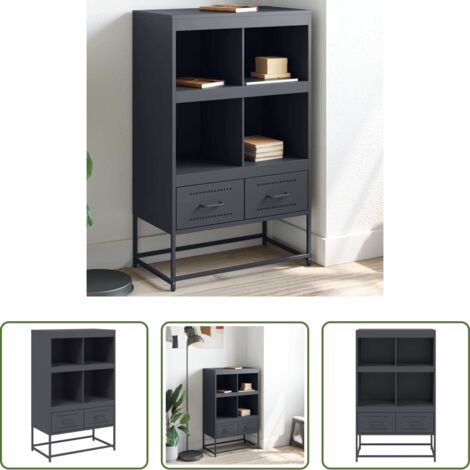 vidaXL Credenza moderna -  Credenza Antracite 68x39x111,5 cm Acciaio
