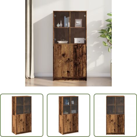 vidaXL Credenza moderna -  Credenza con Ante Legno Antico 68x37x142cm in Legno Multistrato
