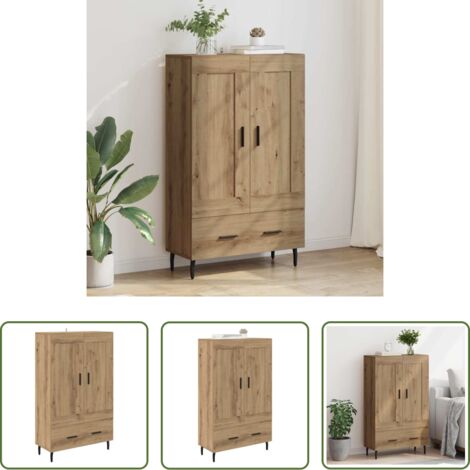 vidaXL Credenza moderna -  Credenza con cassetto Rovere artigianale 69,5 x 31 x 115 cm