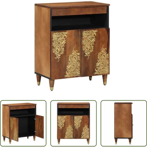vidaXL Credenza moderna -  Credenza Marrone 60 x 33 x 75 cm Legno di mango massello