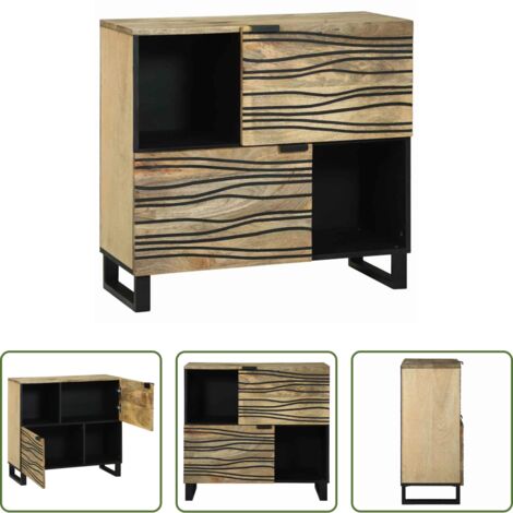 vidaXL Credenza moderna -  Credenza Marrone 80 x 33 x 75 cm legno massello di mango