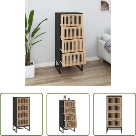 vidaXL Credenza moderna -  Credenza Nera 40x30x95 cm in Legno Multistrato