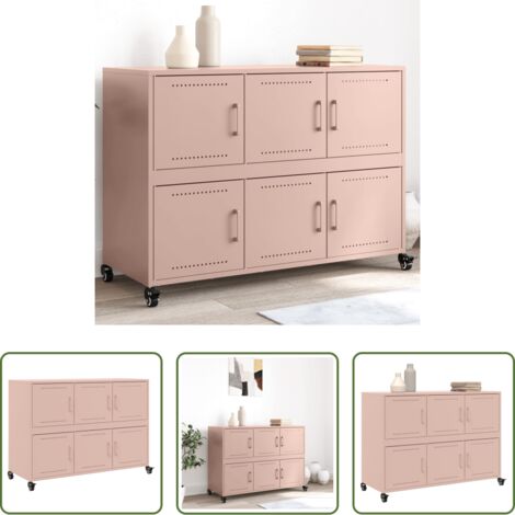 vidaXL Credenza moderna -  Credenza Rosa 100,5x39x72 cm in Acciaio