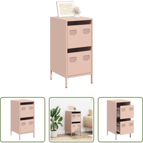 vidaXL Credenza moderna -  Credenza Rosa 35x39x73,5 cm in Acciaio Laminato a Freddo