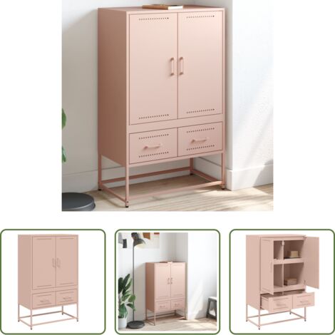vidaXL Credenza moderna -  Credenza Rosa 68x39x111,5 cm Acciaio