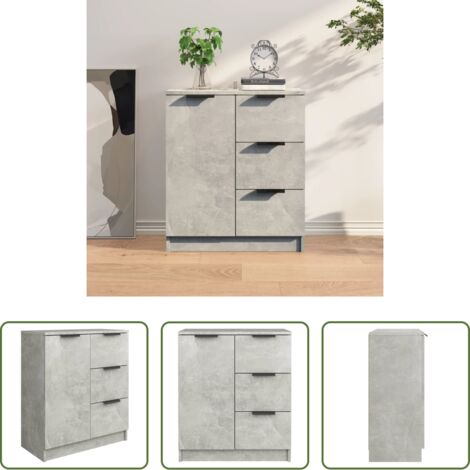 vidaXL Credenza multifunzionale -  Credenza Grigio Cemento 60x30x70 cm in Legno Multistrato