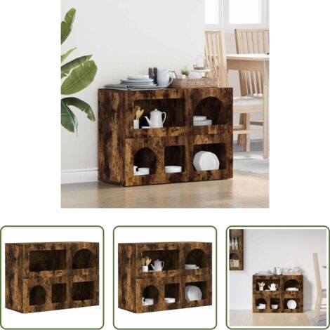 vidaXL Credenza multifunzione -  Credenza Rovere fumé 80.5 x 35 x 59 cm Legno multistrato