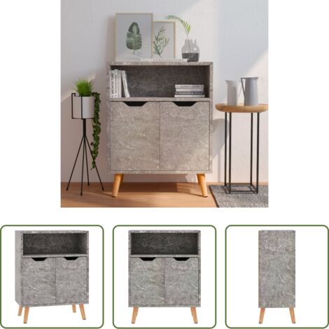 vidaXL Credenza multistrato -  Credenza Grigio Cemento 60x30x72 cm in Legno Multistrato