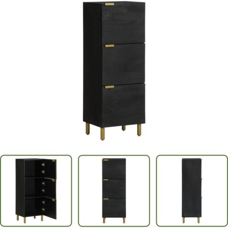 vidaXL Credenza multistrato -  Credenza Nera 40x33x110 cm in Legno Multistrato