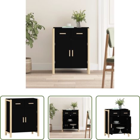 vidaXL Credenza multistrato -  Credenza Nera 62x38x75 cm in Legno Multistrato