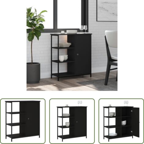 vidaXL Credenza multistrato -  Credenza Nera 70x30x80 cm in Legno Multistrato