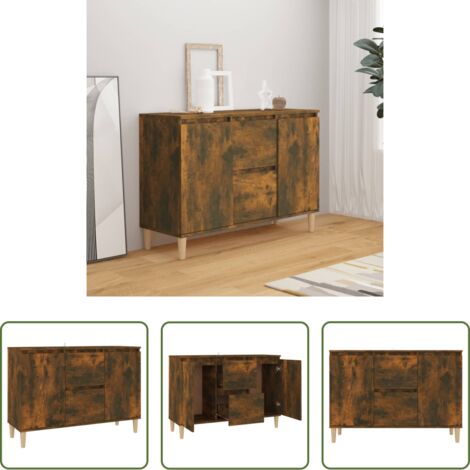 vidaXL Credenza Multistrato -  Credenza Rovere Fumo 101x35x70 cm in Legno Multistrato