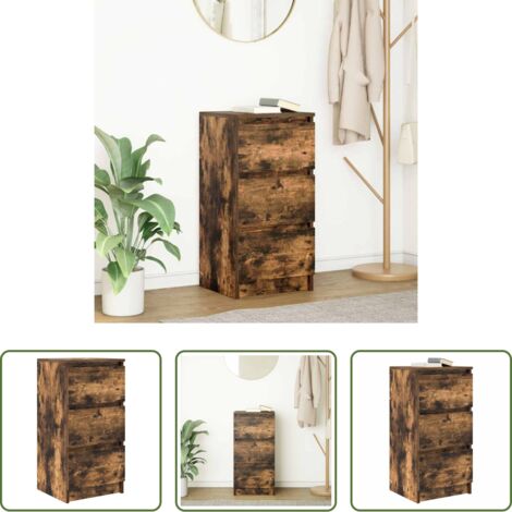 vidaXL Credenza multistrato -  Credenza Rovere Fumo 37,5x35x76 cm in Legno Multistrato