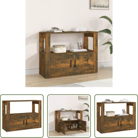 vidaXL Credenza multistrato -  Credenza Rovere Fumo 80x30x60 cm in Legno Multistrato