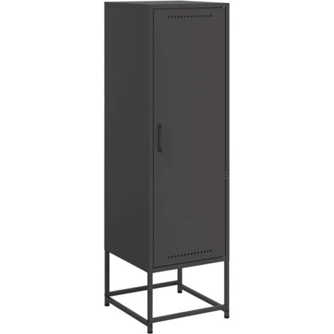 vidaXL Credenza Nera 36x39x123 cm in Acciaio