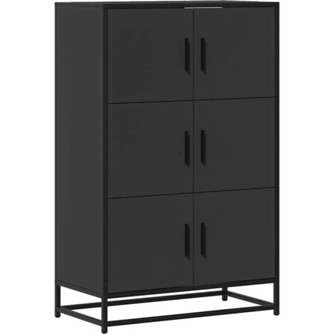 vidaXL Credenza Nera 68x35x106,5 cm Legno Multistrato Metallo