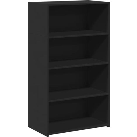 vidaXL Credenza Nera 70x41x124 cm in Legno Multistrato