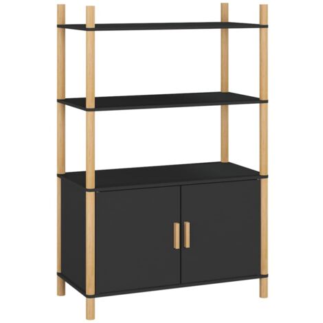 vidaXL Credenza Nera 80x40x121 cm in Legno Multistrato