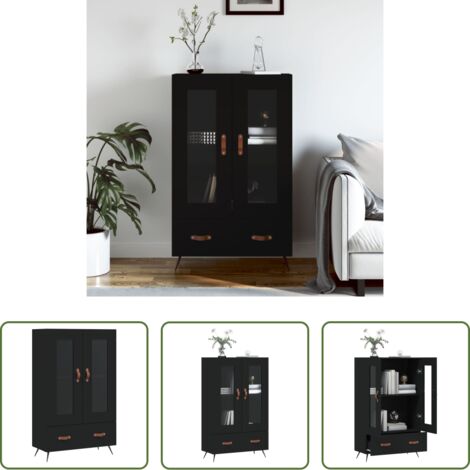 vidaXL Credenza nera -  Credenza Nera 69,5x31x115 cm in Legno Multistrato