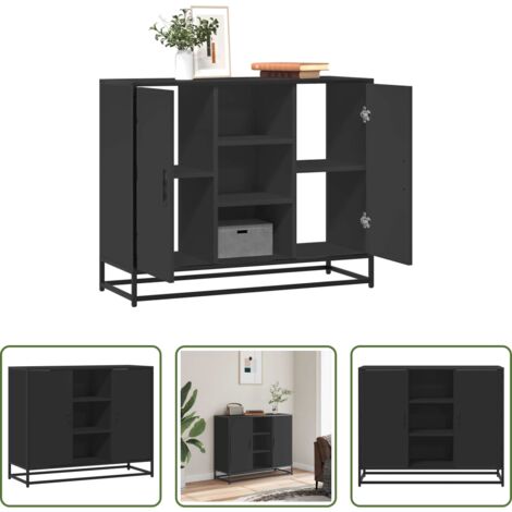 vidaXL Credenza nera -  Credenza Nera 92x35x76 cm in Legno Multistrato