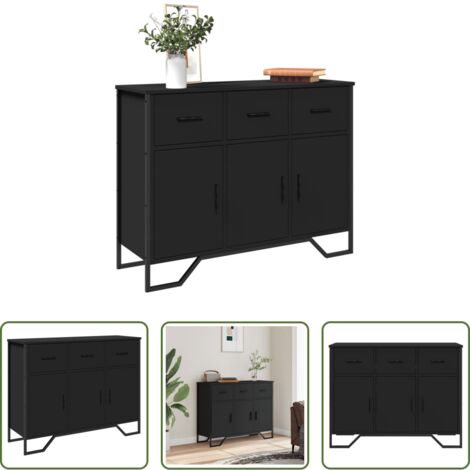 vidaXL Credenza nera -  Credenza Nera 97x32,5x74,5 cm in Legno Multistrato