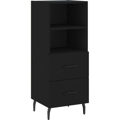vidaXL Credenza Nero 34,5x34x90 cm in Legno Multistrato