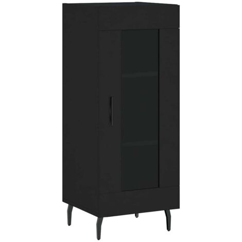 vidaXL Credenza Nero 34,5x34x90 cm in Legno Multistrato