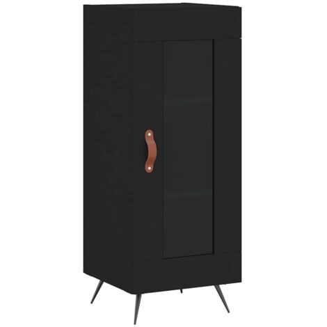 vidaXL Credenza Nero 34,5x34x90 cm in Legno Multistrato