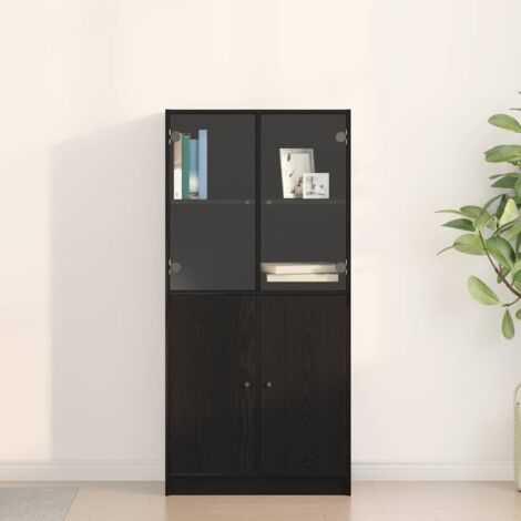 vidaXL Credenza Nero 68 x 37 x 142 cm Legno multistrato