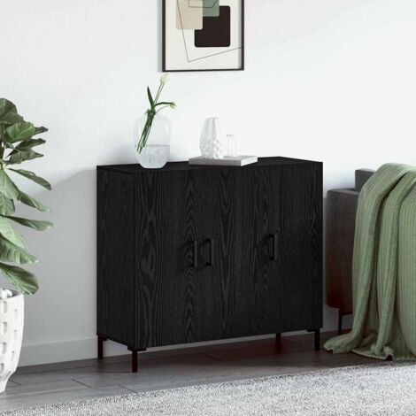 vidaXL Credenza Nero 90 x 34 x 80 cm Legno multistrato