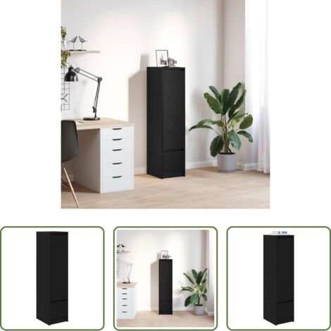 vidaXL Credenza nero -  Credenza Rovere Nero 29,5x34x119,5 cm in Legno Multistrato