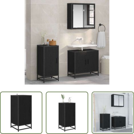vidaXL Credenza nero -  Credenza Rovere Nero 35,5 x 35 x 76 cm