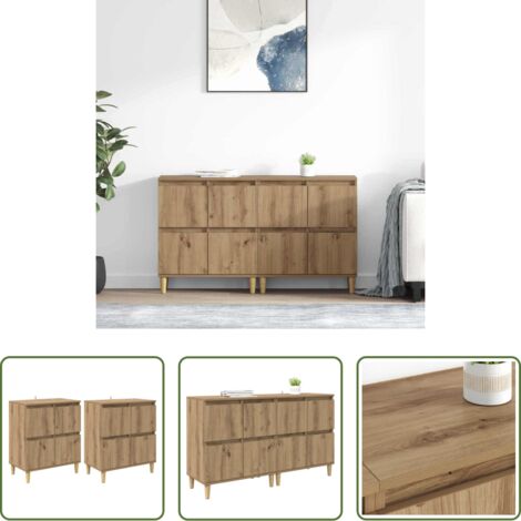 vidaXL Credenza per cucina -  Sideboards 2 pcs Rovere artigianale 60 x 35 x 70 cm