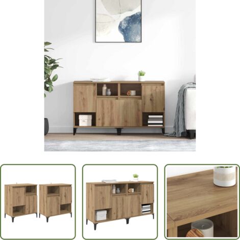 vidaXL Credenza per cucina -  Sideboards 2 pcs Rovere artigianale 60 x 35 x 70 cm
