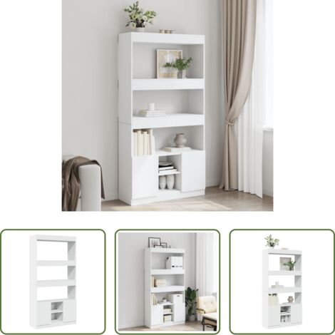 vidaXL Credenza per soggiorno -  Credenza Bianca 92x33x180 cm in Legno Multistrato