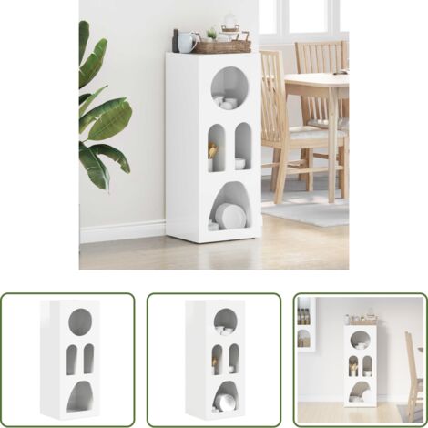vidaXL Credenza per soggiorno -  Credenza Bianco Lucido 40 x 35 x 100.5 cm Legno multistrato