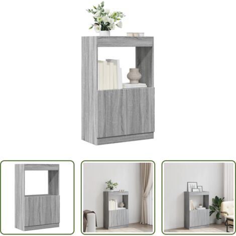 vidaXL Credenza per soggiorno -  Credenza Grigio Sonoma 63x33x100 cm in Truciolato