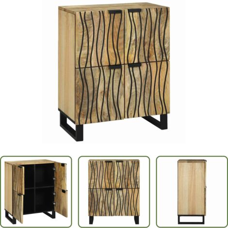 vidaXL Credenza per soggiorno -  Credenza Marrone 60 x 33 x 75 cm legno massello di mango