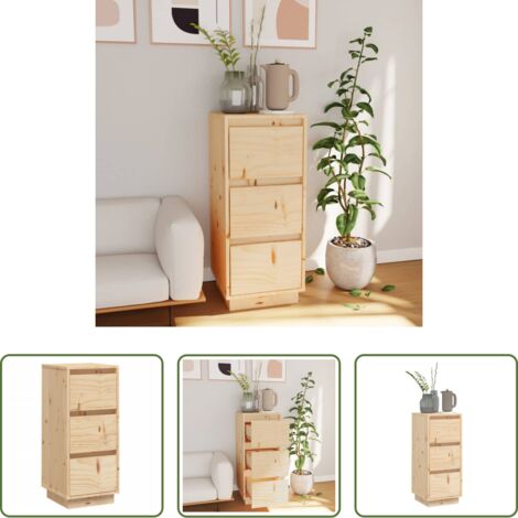 vidaXL Credenza per zona giorno -  Credenza 32x34x75 cm in Legno Massello di Pino