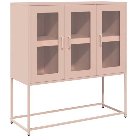 vidaXL Credenza Rosa 100,5x39x107 cm in Acciaio Laminato a Freddo