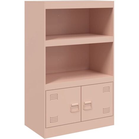 vidaXL Credenza Rosa 67x39x107 cm in Acciaio