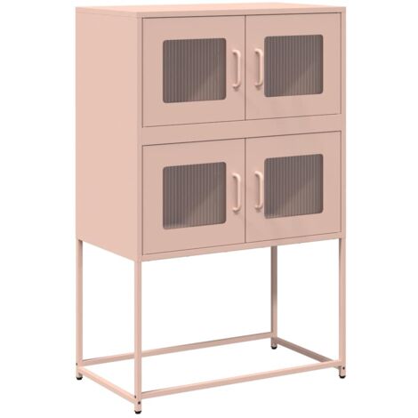 vidaXL Credenza Rosa 68x39x107 cm in Acciaio