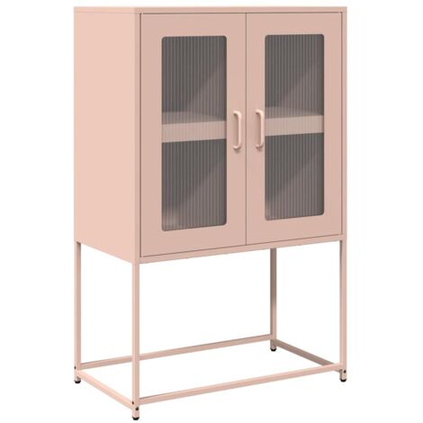 vidaXL Credenza Rosa 68x39x107 cm in Acciaio