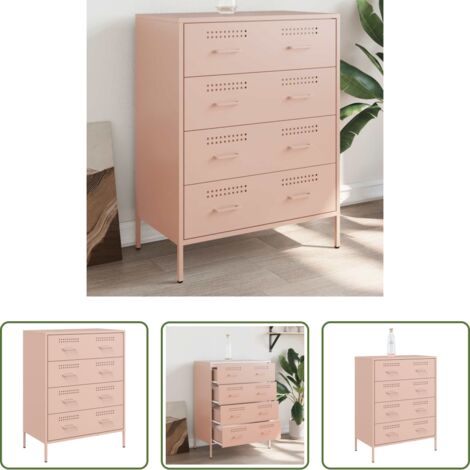 vidaXL Credenza rosa -  Credenza Rosa 68x39x89 cm in Acciaio