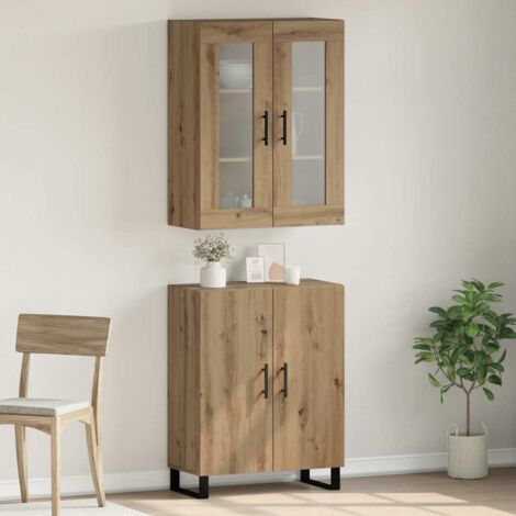 vidaXL Credenza rovere artigianale 69,5 x 34 x 180 cm